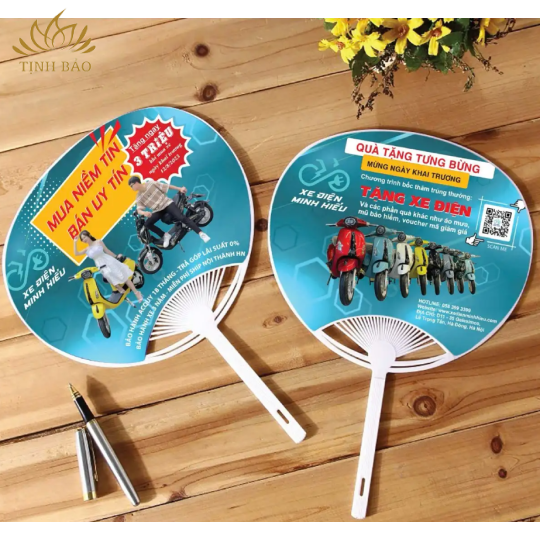 Quạt Nhựa Nan Hoa Cầm Tay In Theo Yêu Cầu